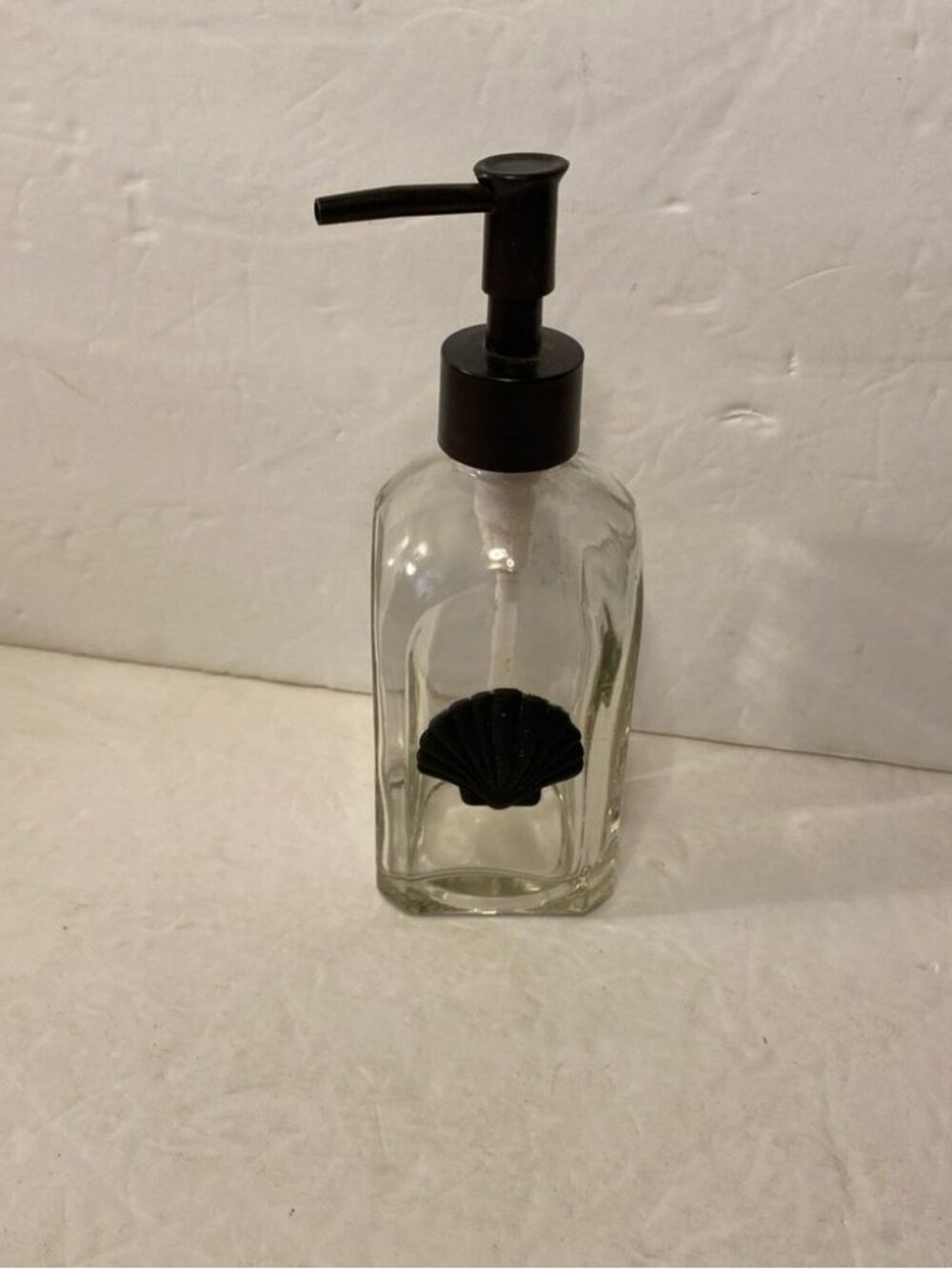 Black Shell Glass Soap Dispenser